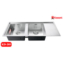 CHẬU RỬA INOX 2 HỘC CÓ CÁNH KASSANI KD-205 CHẬU RỬA INOX 2 HỘC CÓ CÁNH KASSANI KD-205